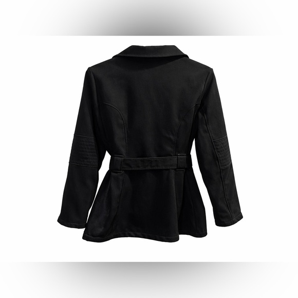 London Fog Black Belted Jacket Women’s SMALL - Picture 2 of 3